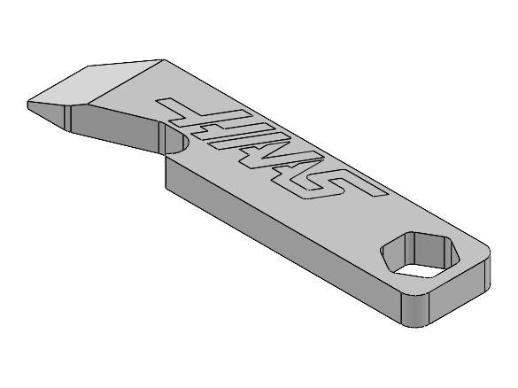 CAD model of the bottle opener demo part