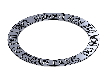 CAD model of the towel holder warning ring
